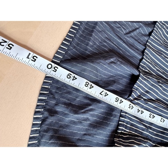 Hollister Navy White Pinstripe Midi Dress Tie Front Short Sleeve Womens Medium - Picture 7 of 8